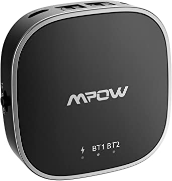Mpow Bluetooth 5.0 Transmitter Receiver Audio Adapter, HD/Low Latency, Compatible with Optical Digital/AUX/RAC for TV/Home Sound System/Car/Nintendo Switch