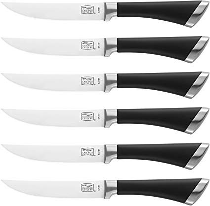 Chicago Cutlery 1134937 Fusion Steak Knife Set, 6 Pieces, Black