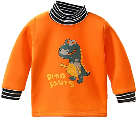 Baby Boys Girls Toddler Turtleneck Long Sleeve Basic Cartoon Warmth Tops T-Shirt