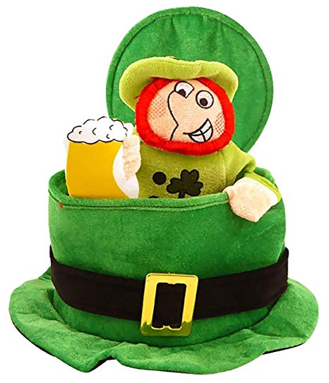 Pinsbury Fancy Dress St Patricks Irish Ireland Eire Top Hat Green with Leprechaun Man