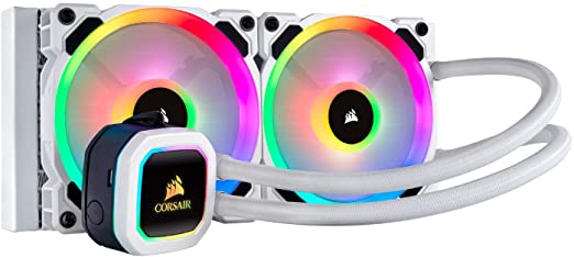 Corsair Hydro Series, H100i RGB PLATINUM SE, 240mm Radiator, Dual LL120 RGB PWM Fans - White