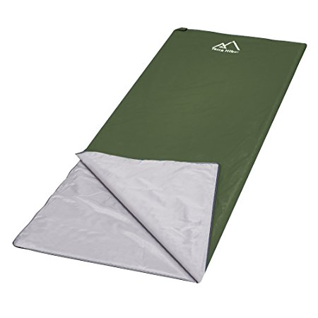 Ultra-Lightweight Sleeping Bag, Terra Hiker Campact Sleeping Bag, Envelope Sleeping Bag with Extended Length and Compression Bag for Camping, 30 x 76 in (195 x 75 cm)