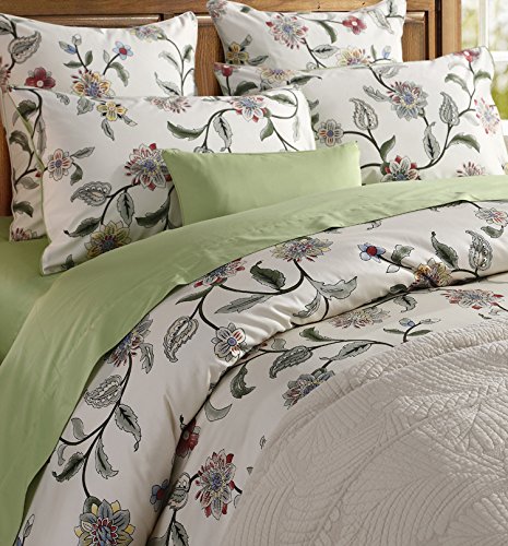 Softta Green Leaves Floral Bedding King Size 3 pcs 1 Duvet Cover+ 2 Pillowcases 100% Egyptian Cotton 800 TC