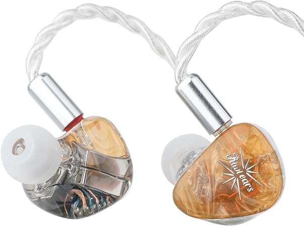 Linsoul Kiwi Ears Orchestra Lite Performance Custom 8BA in-Ear Monitor IEM with Detachable 4-core 7N Oxygen-Free Copper OFC Cable, Handcrafts Faceplate for Audiophile Studio Musician(Orange)