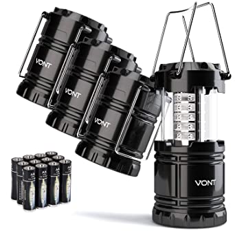 Ultra Bright VONT Lantern - Camping Lantern - for Hiking, Emergencies, Hurricanes, Outages, Storms, Camping - Multi Purpose - Black - VONT