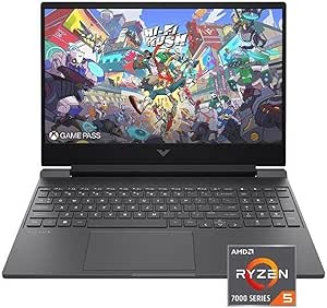 HP Victus 15.6" FHD 144HZ Gaming Laptop | AMD Ryzen 5-7535HS (Beat i7-11800H) | AMD Radeon RX 6550M|Backlit Keyboard| 8GB RAM DDR5 | 512GB SSD | Windows 11 Home | Bundle with USB 3.0 Hub