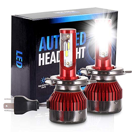 ECCPP 9003/H4 LED Headlight Bulb Hi/Lo Beam White Headlamp Conversion Kit - 80W 6000K 9600Lm - 5 Year Warranty(Pack of 2)