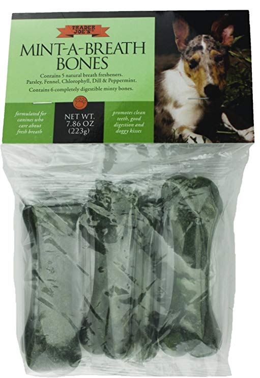 Trader Joe's Mint-A-Breath Minty Bones for Dogs (6 Bones)