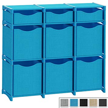 9 Cube Organizer | Set of Storage Cubes Included | DIY Closet Organizer Bins | Cube Organizers and Storage Shelves Unit | Closet Organizer for Bedroom, Playroom, Livingroom, Office, Dorm (Aqua Blue)