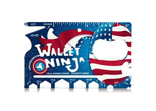 LIMITED EDITION (USA PRIDE) - Wallet Ninja 18 in 1 Multi-Purpose Credit Card Size Pocket Multi-Tool