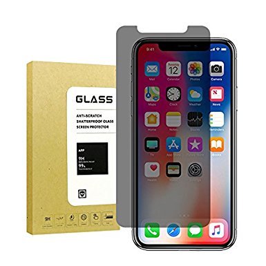For iPhone X/iPhone 10 Privacy Anti-Spy Tempered Glass Screen Protector[2-Pcs],Thierfy[3D Touch Full-Coverage][Case Friendly][Easy to intalls][Bubble Free]Tempered Glass Screen Protector For iPhone X