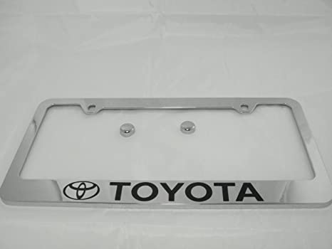 Fit Toyota Stainless Steel Chrome License Plate Frame with Cap