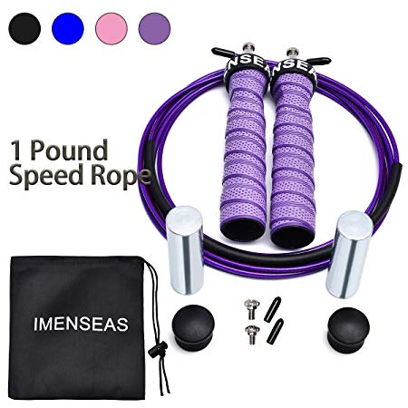 IMENSEAS Speed Jump Rope Workout Steel Wire Adjustable Jumping Ropes  for Men & Women Great for Double Unders, Crossfit Training, Boxing, and MMA