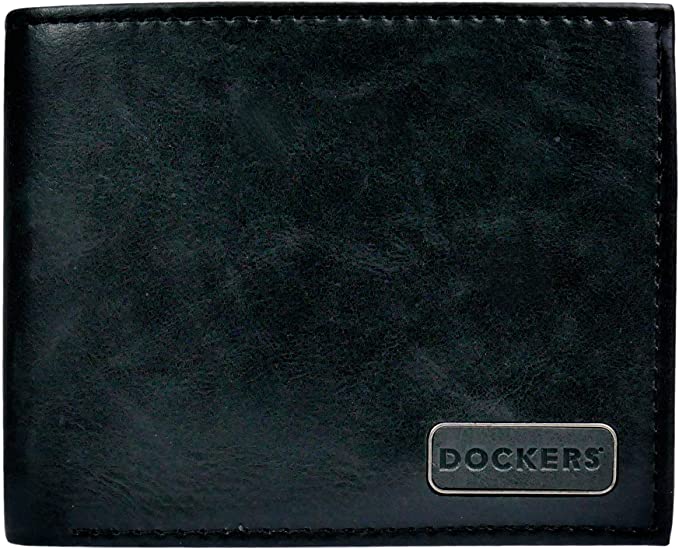 Dockers Men's Bifold Leather Wallet - Thin Slimfold RFID Blocking Security Smart Extra Capacity