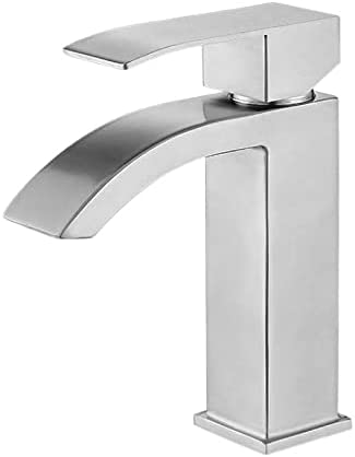 U-trust Bathroom Sink Faucet Single Handle Lavatory Single Hole Deck Mount Vanity Faucet, Modern and Commercial in Brushed Nickel, (US-006-BN)