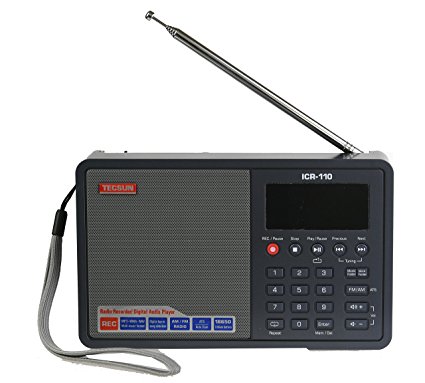 Tecsun ICR-110 4-in-1 Digital Portable AM/FM Radio   MP3 Player   Desktop / Laptop Computer USB Speaker   Digital Recorder, Color Gray (English Version)