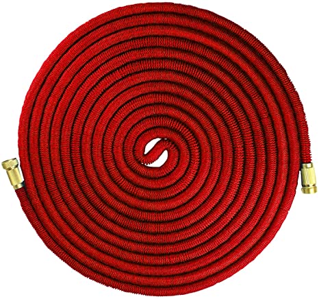 Emsco Group 1545-100 Grade Expandable Hose with Spray Nozzle, 100', Red