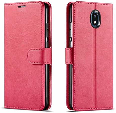 LG Journey LTE Phone Cases (L322DL), with [Tempered Glass Protector Included] STARSHOP PU Leather Wallet Phone Cover With Pocket and Credit Card Slots Kickstand Feature- Pink