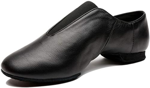 Mrsdressshop Unisex Leather Upper Jazz Ballet Dancing Shoes Slip-on for Girls and