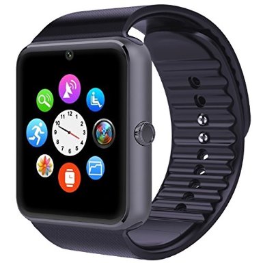 Qiufeng Gt08 Bluetooth Smart Wrist Watch Phone with NFC and GSM Standalone Function - Iphoneandroid Compatible Black