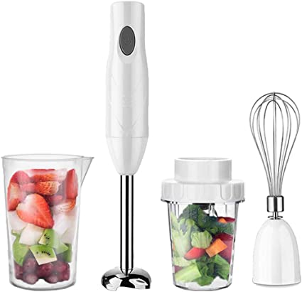 Immersion Hand Blender, Powerdelux 4-in-1 Powerful Speed Control Stick Blender with 500ml Food Chopper, BPA-Free, 600ml Container,Milk Frother,Egg Whisk,Puree Infant Food, Smoothies, Sauces and Soups