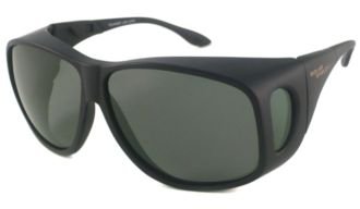Solar Shield Fits-over Sunglasses EXTRA LARGE / Frame-Matte Black Lens-Grey/Green Polarized