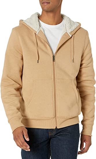 Amazon Essentials Mens Sherpa Lined Full-Zip Hooded Fleece Sweatshirt