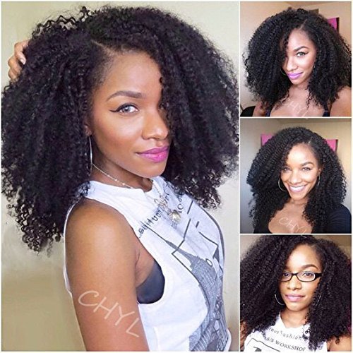 7Pcs/set 18inch Kinky Curly Hair Clip in Human Hair Extensions for Black Women