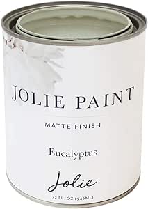 Jolie Paint – Chalk Finish for Furniture, Cabinets, and Décor, Green Wise Certified, No Priming or Sanding, Eucalyptus [Light Green], 32 Ounces