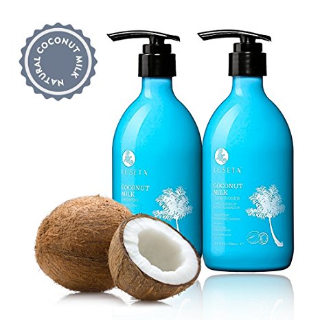 Luseta Coconut Milk Shampoo & Conditioner Set, Nourishing & Moisturizing Hair, 2 x 16.9 Oz（New Package)
