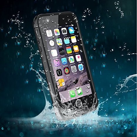 iPhone 66s Waterproof Case Easylife Waterproof Shockproof Dirtproof Snowproof Full Sealed Case or Cover for iPhone 6s647-inchBlack