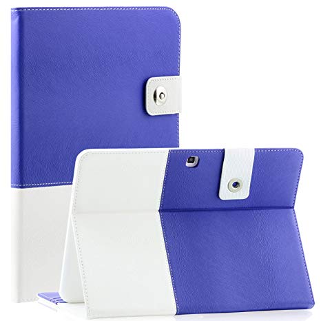 Tab 4 10.1 Case - SAWE Samsung Galaxy Tab 4 10.1 Hybrid Folio Smart Case - Slim Fit Premium Leather Smart Cover with stand for Samsung Tab 4 10.1-Inch Tablet NOOK SM-T530 T531 T535 (Royal Blue)