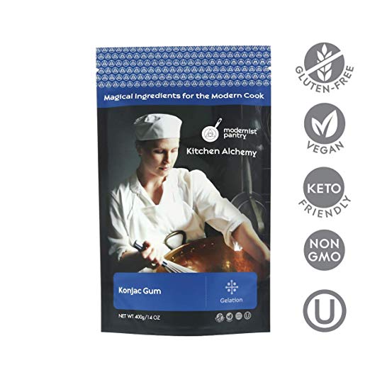 Pure Konjac Gum [Glucomannan Powder] ⊘ Non-GMO ❤ Gluten-Free ☮ Vegan ✡ OU Kosher Certified - 400g/14oz