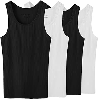 Glory Max 4-6 Pack Men 100% Cotton Ribbed Plain Tank Tops Wife Beater A-Shirts Undershirts