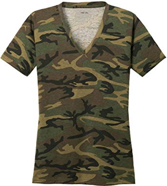 Joe's USA Ladies Camo V-Neck Tees in 5 Colors Sizes: XS-4XL