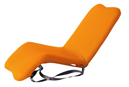 BonVIVO® EASY I Padded Garden-Floor Chair with Adjustable Back and Leg Rests, Foldable, Portable, and Versatile, for Meditation, Seminars, or Gaming, Indoors or Outdoors in the Garden, Stylish Design, Available in Orange, Green, or Gray