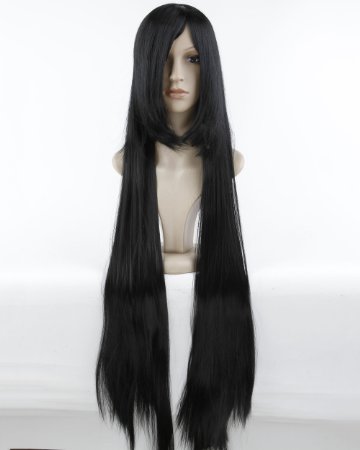 Cool2day® 40" Long Straight Hair Costume Play Party Full Wig Wig Cap (Black) JF66