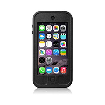Merit Waterproof Kickstand Case with with Built-in Screen Protector for Apple iPod Touch 5/ 6 - Black