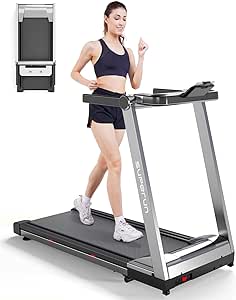 Superun Folding Treadmills for Home, 3.5 HP Treadmill with LED for Walking & Running, 350 LBS Capacity Foldable Treadmill with Incline, Portable Treadmill with Bluetooth Connectivity APP