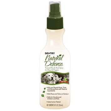 Sentry Natural Defense Natural Flea and Tick Spray for Dogs and Puppies, 8-Fluid Ounce