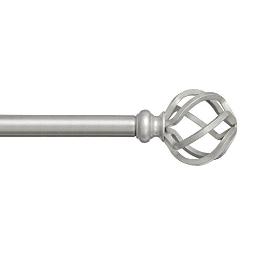 Sheffield Home Twisted Cage in Silver, Curtain Rod by, AMG and Enchante Accessories, 36 to 66-Inch, RD0052Y1