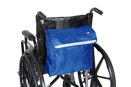 Pembrook Wheelchair Backpack Bag - Blue - Great accessory pack for your mobility devices. Fits most Scooters, Walkers, Rollators - Manual, Powered or Electric Wheelchairs