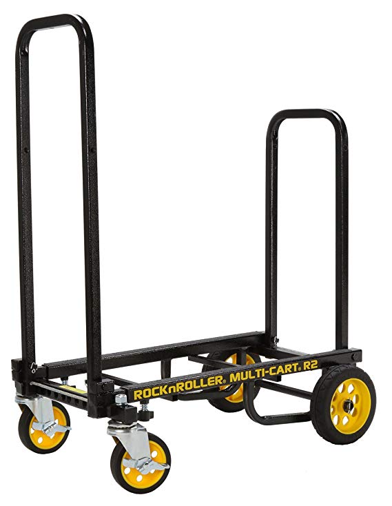 Rock-N-Roller R2RT (Micro) 8-in-1 Folding Multi-Cart/Hand Truck/Dolly/Platform Cart/26" to 39" Telescoping Frame/350 lbs. Load Capacity, Black