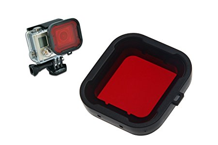 Hapurs GoPro Water Sport Floating Dive Red Filter For Gopro Hero 3  4 Standard Housing Color Correction Accessories with ABS Plastic frame, Professional Lens Filter Accessory Kit for water sports, underwater photography