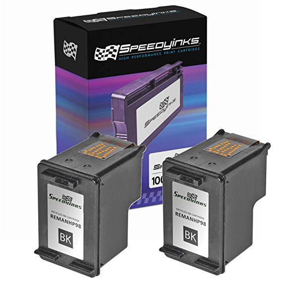 Speedy Inks Remanufactured Ink Cartridge Replacement for HP 98 (Vivera Black, 2-Pack)