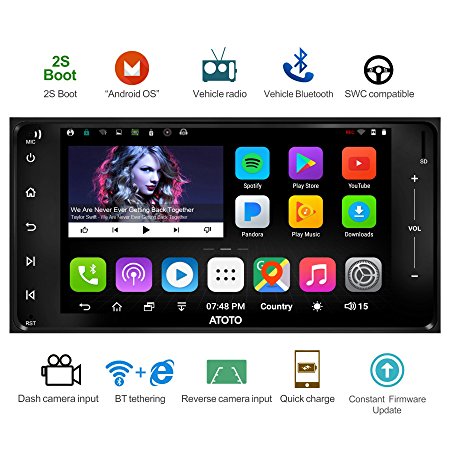 [NEW] ATOTO A6 2DIN Android Car Navigation Stereo with Dual Bluetooth & 2A Charge For Toyota - Premium A6YTY21P 2G 32G Car Entertainment Multimedia Radio,WiFi/BT Tethering internet,support 256G