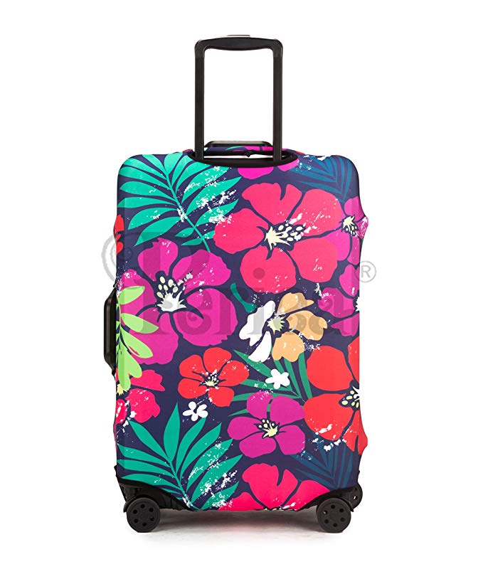 Periea Elasticated Suitcase Luggage Cover - 31 Different Designs - Small, Medium or Large (Small, Bold Flowers)