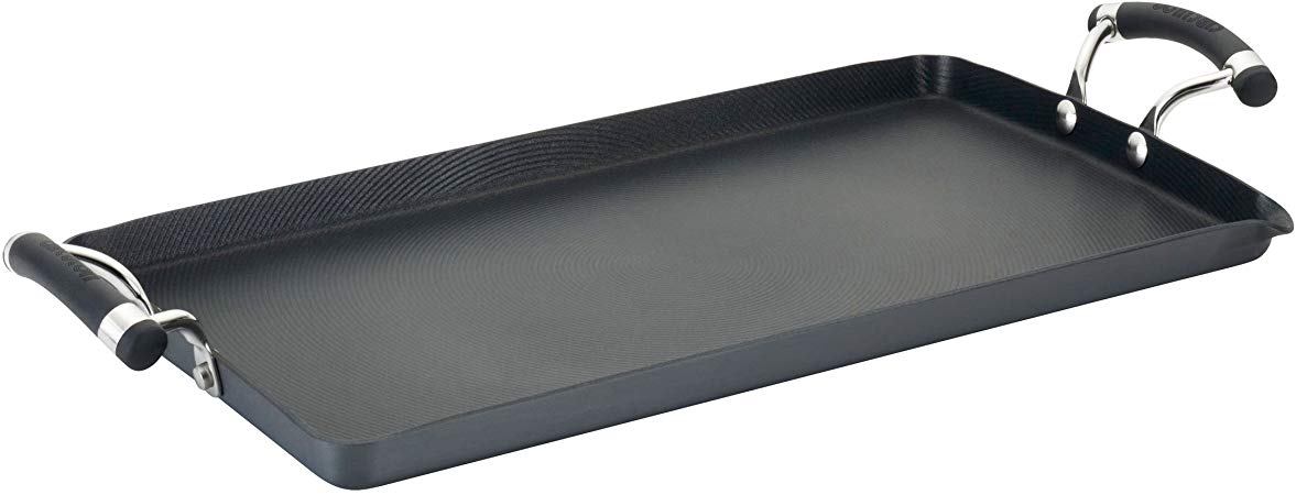 Circulon 83294 Acclaim Hard Anodized Nonstick Griddle Pan/Flat Grill, 18 Inch x 10 Inch, Black