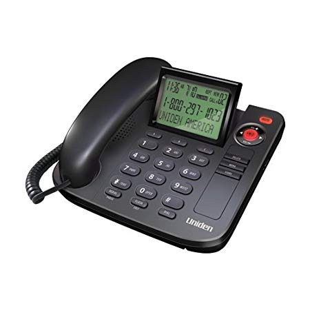 Uniden 1360BK Desktop Corded Telephone, black, one phone