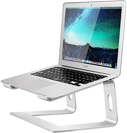 Aluminum Laptop Stand for Desk Compatible with Mac MacBook Pro/Air Apple 12" 13" Notebook, Portable Holder Ergonomic Elevator Metal Riser for 10 to 15.6 inch PC Desktop Computer, Soundance LS1 Silver